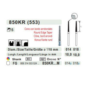 fresa a cono punta arrotondata 850kr