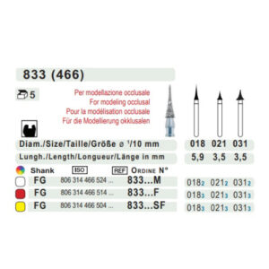 fresa per modellazione occlusale 833